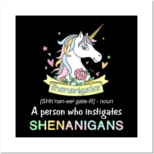 Shenanigator Definition Funny Unicorn Posters and Art